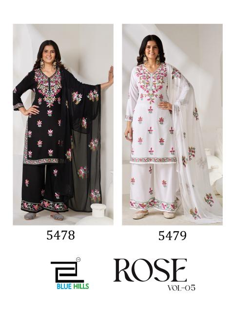 Blue hills rose vol 5 embroidered kurtis wholesalers